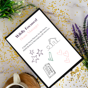 adhd home management bundle | printable life planner for busy biz moms & neurodivergent entrepreneurs | grocery, routines, chores